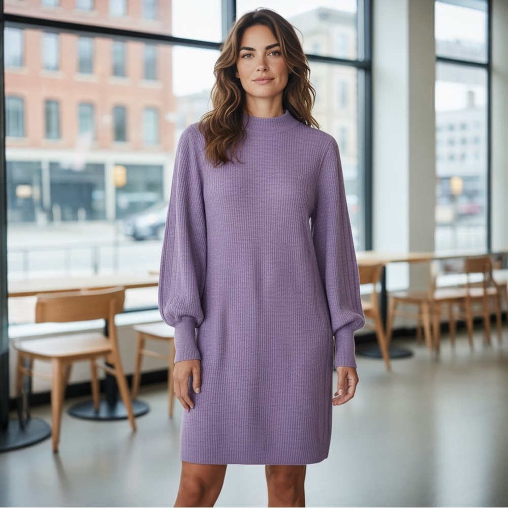 NWT Vero‎ Moda Women’s Alanis Long Sleeve High Neck Sweater Dress Warm